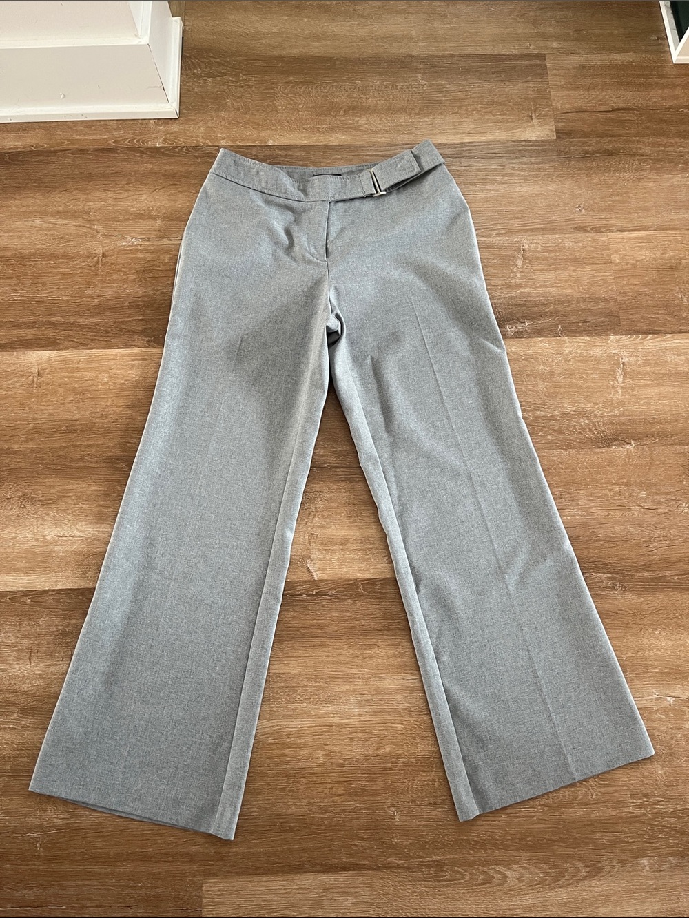 2000s Light Gray Wide-Leg Dress Pants